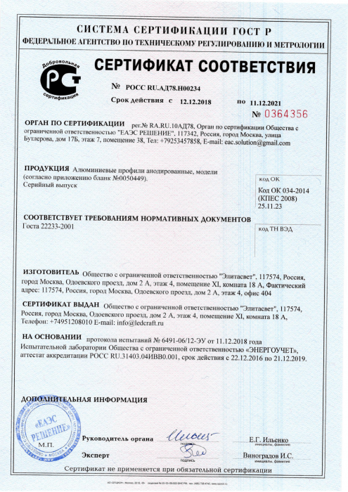 Сертификат профили